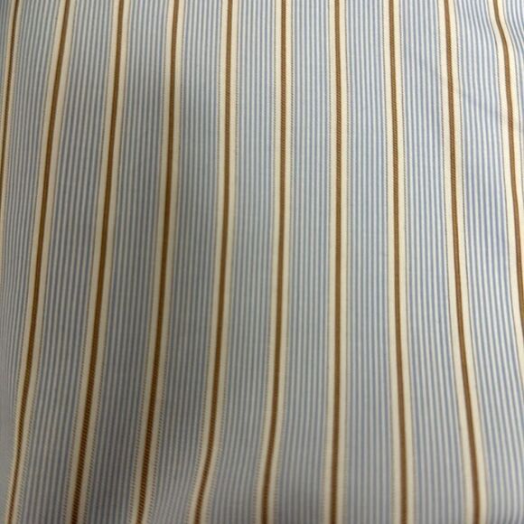 NWT Zanella Mens Shirt Blue Tan Stripe Long Sleeve Button Up w/French Cuff. - Picture 4 of 10